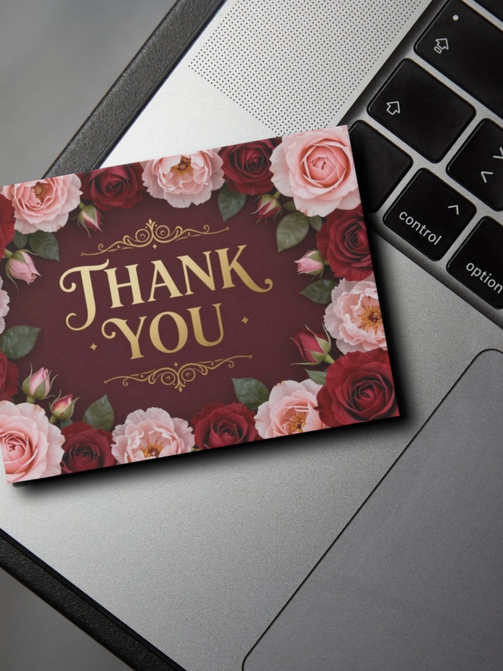 Pink and Red Rose 15 Thank You Cards 4x6 Floral Greeting Cards with Envelopes